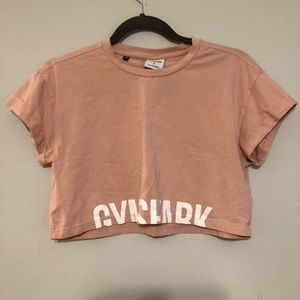 Crop gym shark shirt